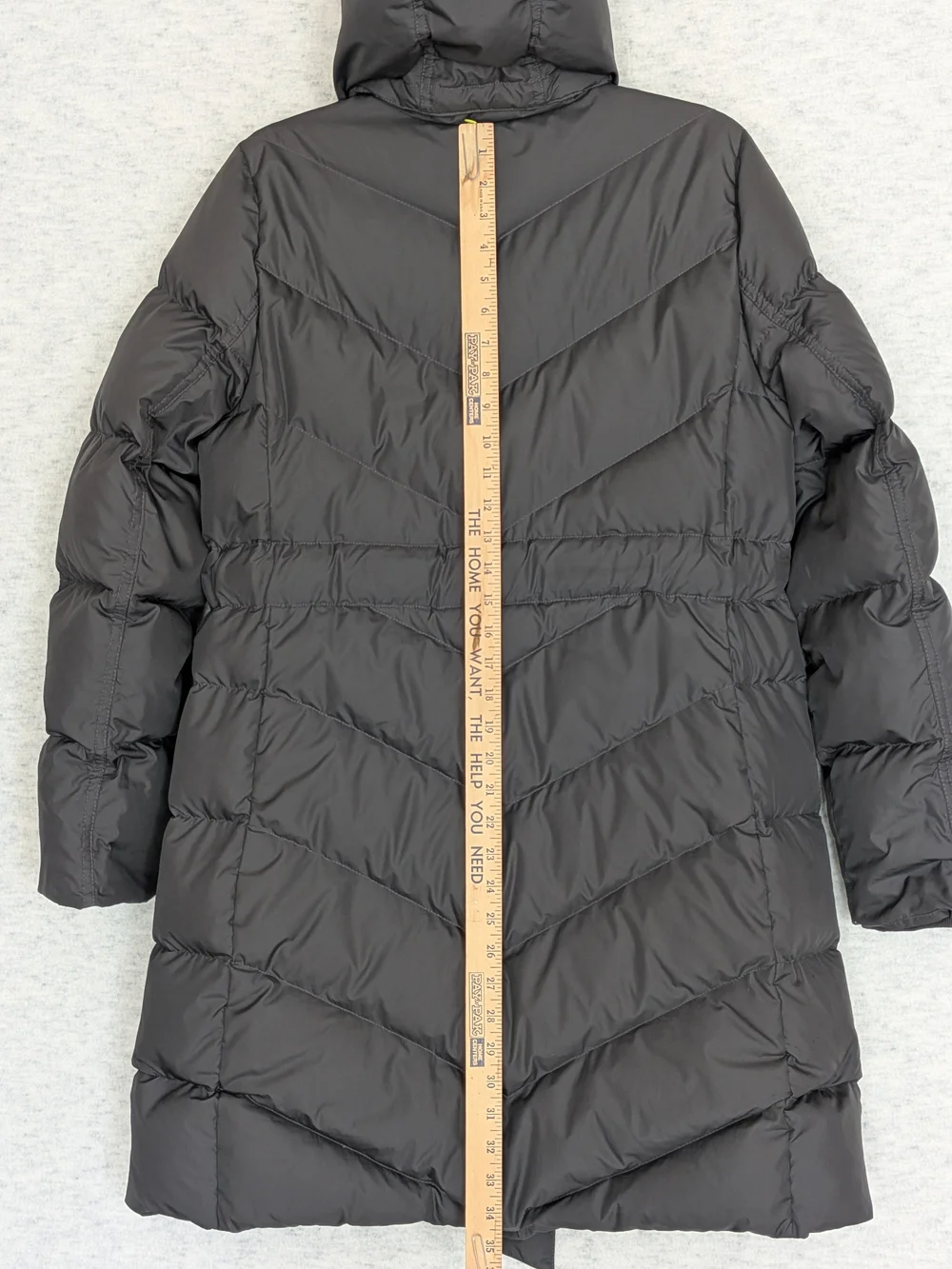 J.CREW Down Puffer Coat Belted Hooded Parka Jacket Black Size M Mid-Thigh Length